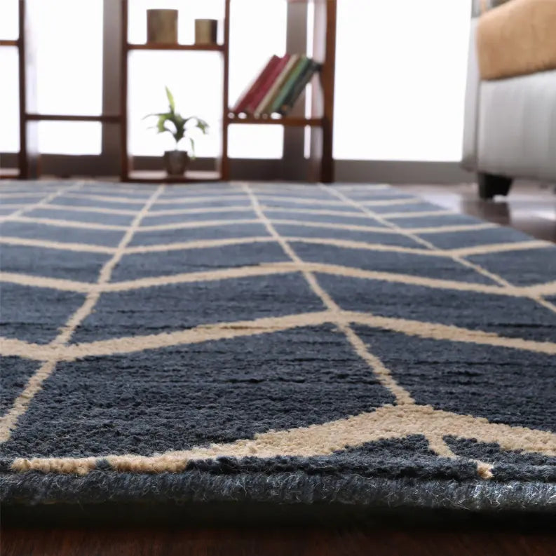 Rugsotic Carpets Hand Knotted Wool Area Rug Geometric Get My Rugs LLC