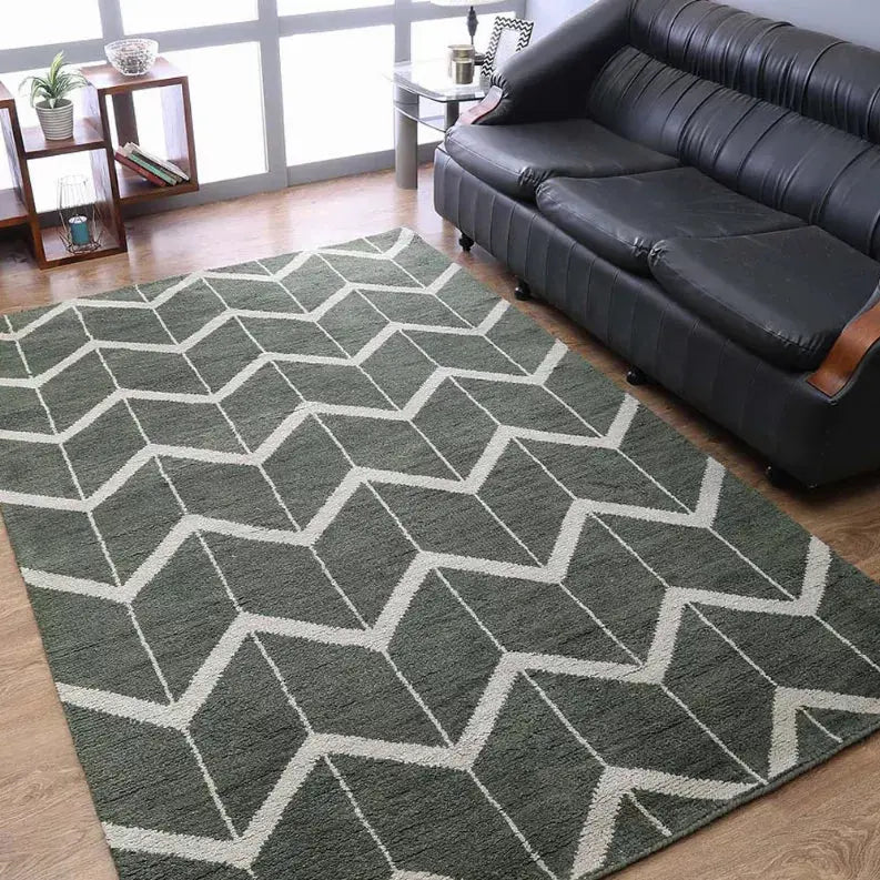 Rugsotic Carpets Hand Knotted Wool Area Rug Geometric Get My Rugs LLC