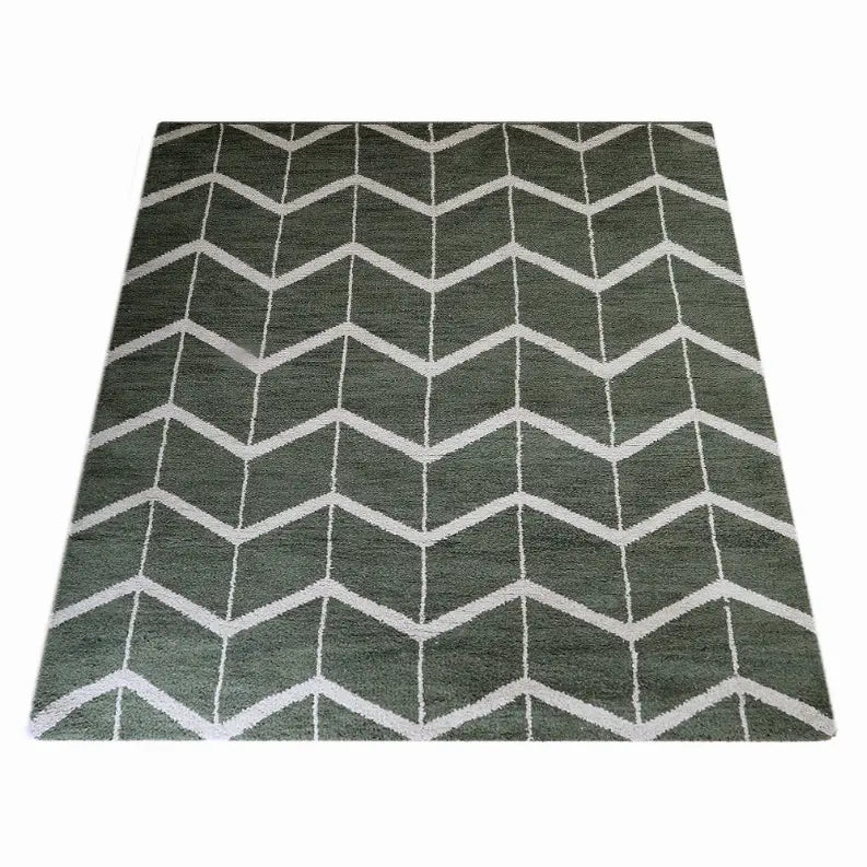Rugsotic Carpets Hand Knotted Wool Area Rug Geometric Get My Rugs LLC