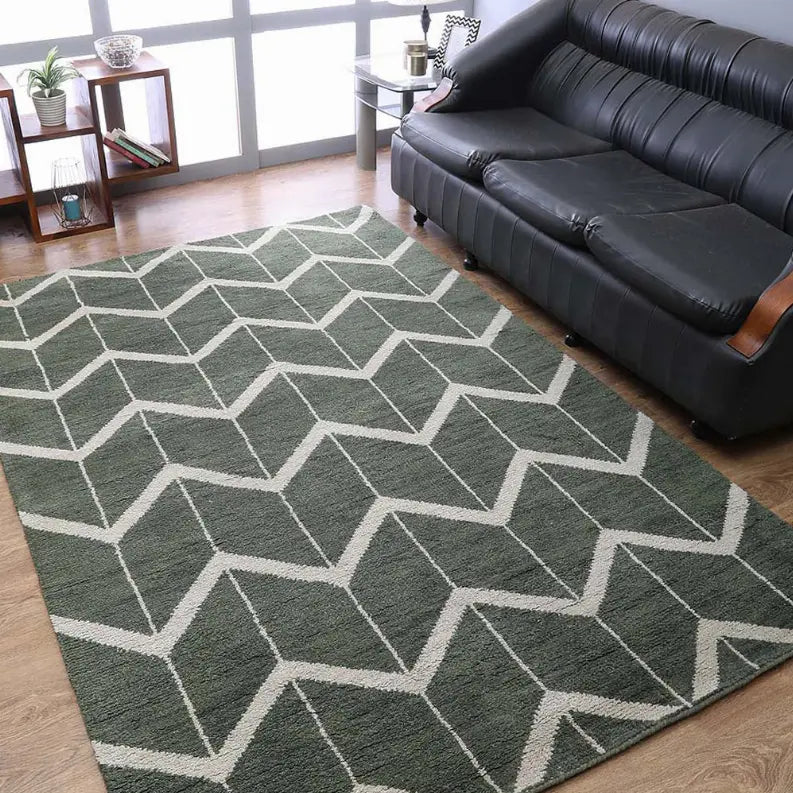 Rugsotic Carpets Hand Knotted Wool Area Rug Geometric Get My Rugs LLC