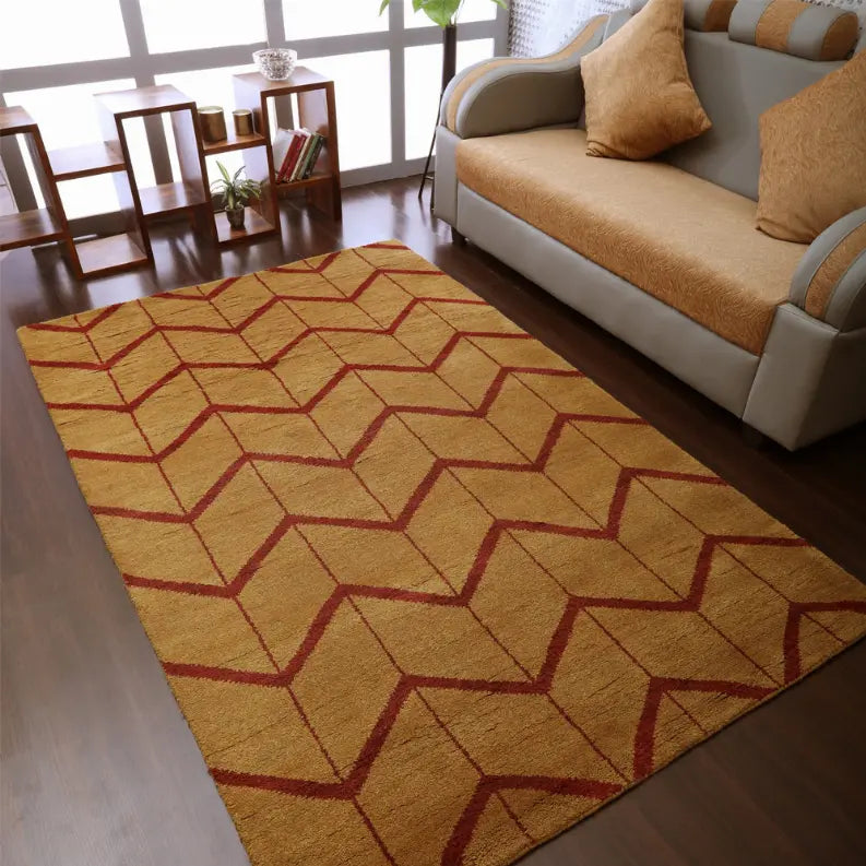 Rugsotic Carpets Hand Knotted Wool Area Rug Geometric Get My Rugs LLC