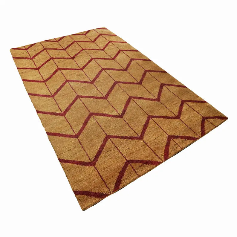 Rugsotic Carpets Hand Knotted Wool Area Rug Geometric Get My Rugs LLC