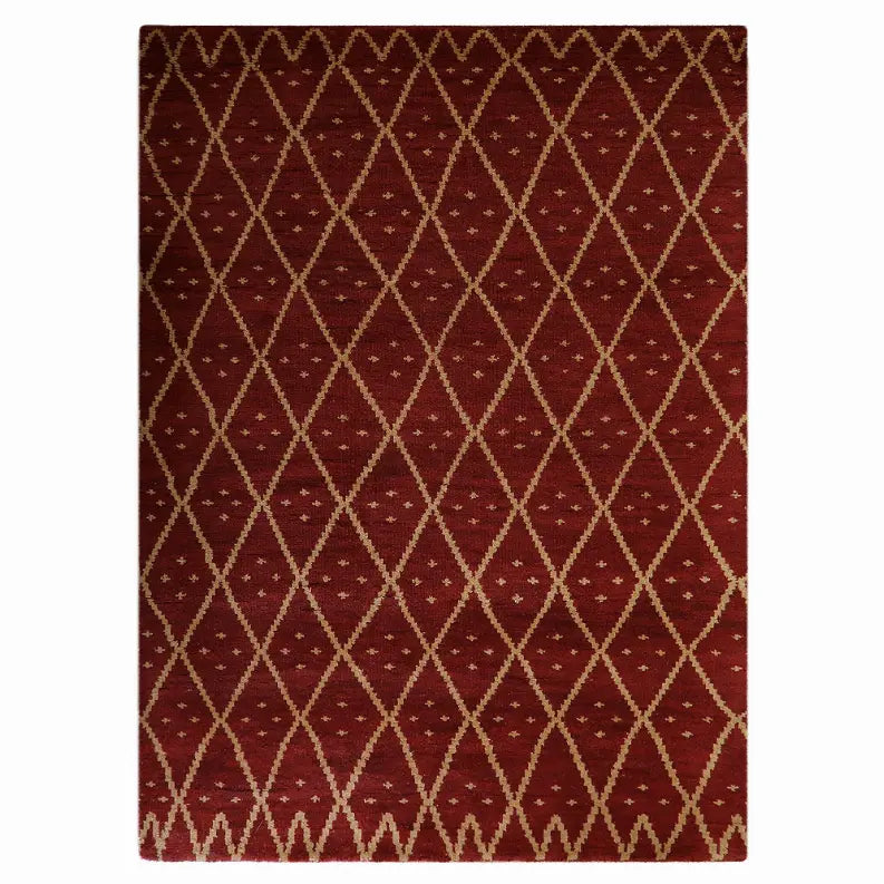 Rugsotic Carpets Hand Knotted Wool Area Rug Geometric Get My Rugs LLC