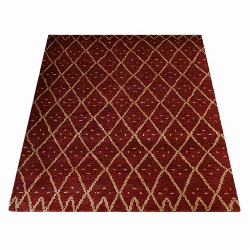 Rugsotic Carpets Hand Knotted Wool Area Rug Geometric Get My Rugs LLC