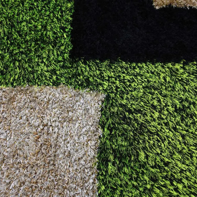 Rugsotic Carpets Hand Tufted Shag Polyester Round Area Rug Geometric Get My Rugs LLC