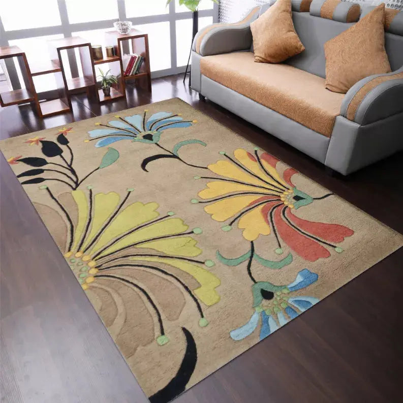 Rugsotic Carpets Hand Tufted Wool Wool Area Rug Floral Get My Rugs LLC