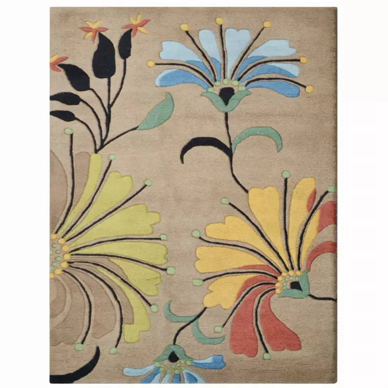 Rugsotic Carpets Hand Tufted Wool Wool Area Rug Floral Get My Rugs LLC
