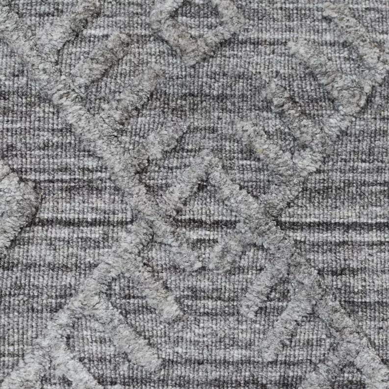 Rugsotic Carpets Hand Woven Overtufted Kilim Polypropylene 5'x8' Area Rug Geometric Dark Gray Get My Rugs LLC