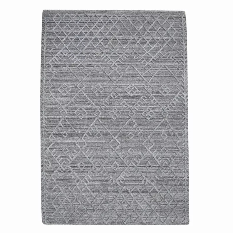 Rugsotic Carpets Hand Woven Overtufted Kilim Polypropylene 5'x8' Area Rug Geometric Dark Gray Get My Rugs LLC