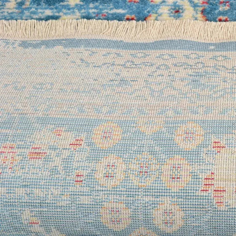 Rugsotic Carpets Machine Woven Crossweave Polyester Blue Area Rug Oriental Get My Rugs LLC