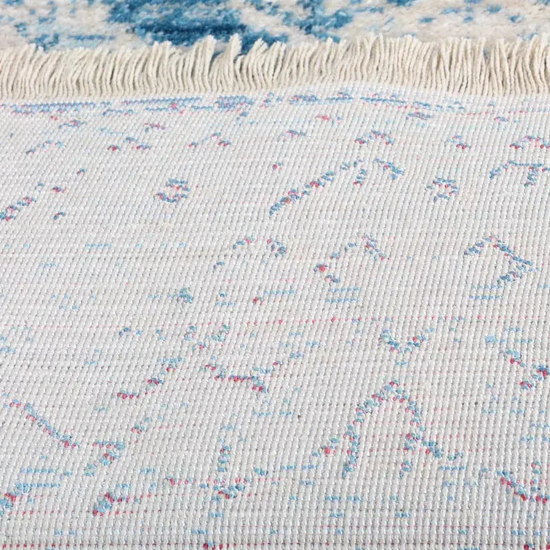 Rugsotic Carpets Machine Woven Crossweave Polyester Blue Area Rug Oriental Get My Rugs LLC