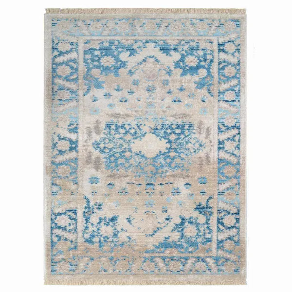 Rugsotic Carpets Machine Woven Crossweave Polyester Blue Area Rug Oriental Get My Rugs LLC