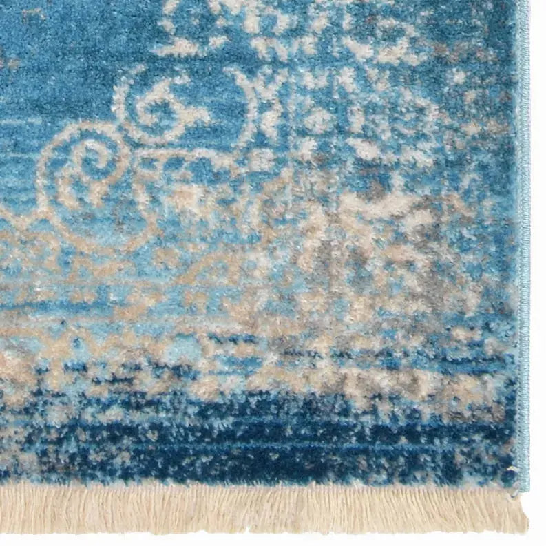 Rugsotic Carpets Machine Woven Crossweave Polyester Blue Area Rug Oriental Get My Rugs LLC