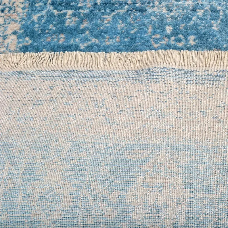 Rugsotic Carpets Machine Woven Crossweave Polyester Blue Area Rug Oriental Get My Rugs LLC