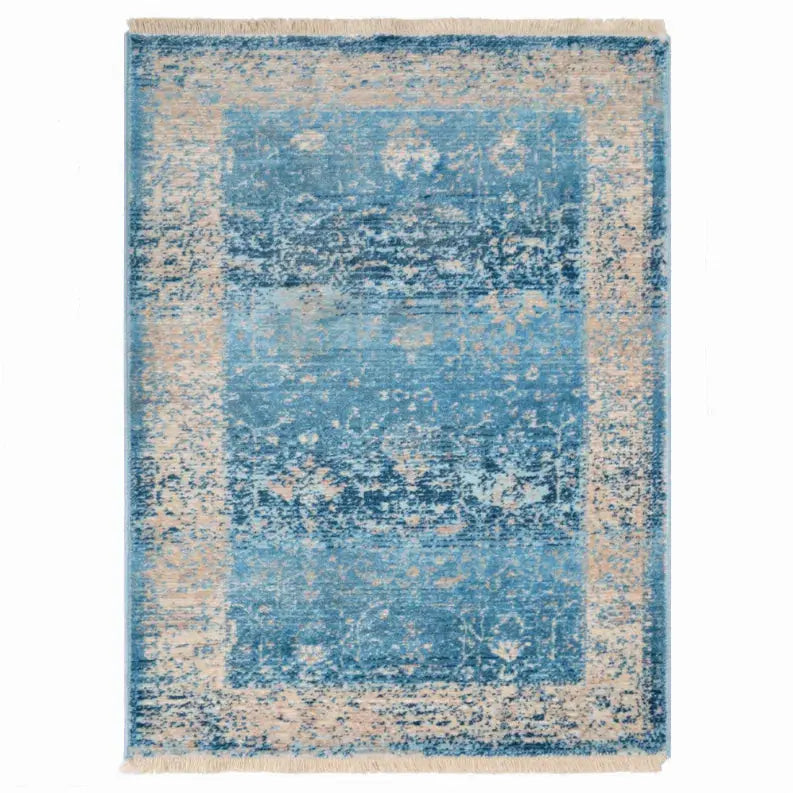 Rugsotic Carpets Machine Woven Crossweave Polyester Blue Area Rug Oriental Get My Rugs LLC