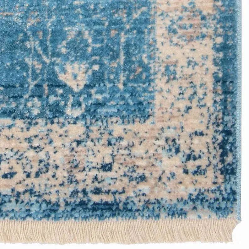 Rugsotic Carpets Machine Woven Crossweave Polyester Blue Area Rug Oriental Get My Rugs LLC