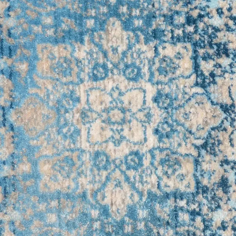 Rugsotic Carpets Machine Woven Crossweave Polyester Blue Area Rug Oriental Get My Rugs LLC
