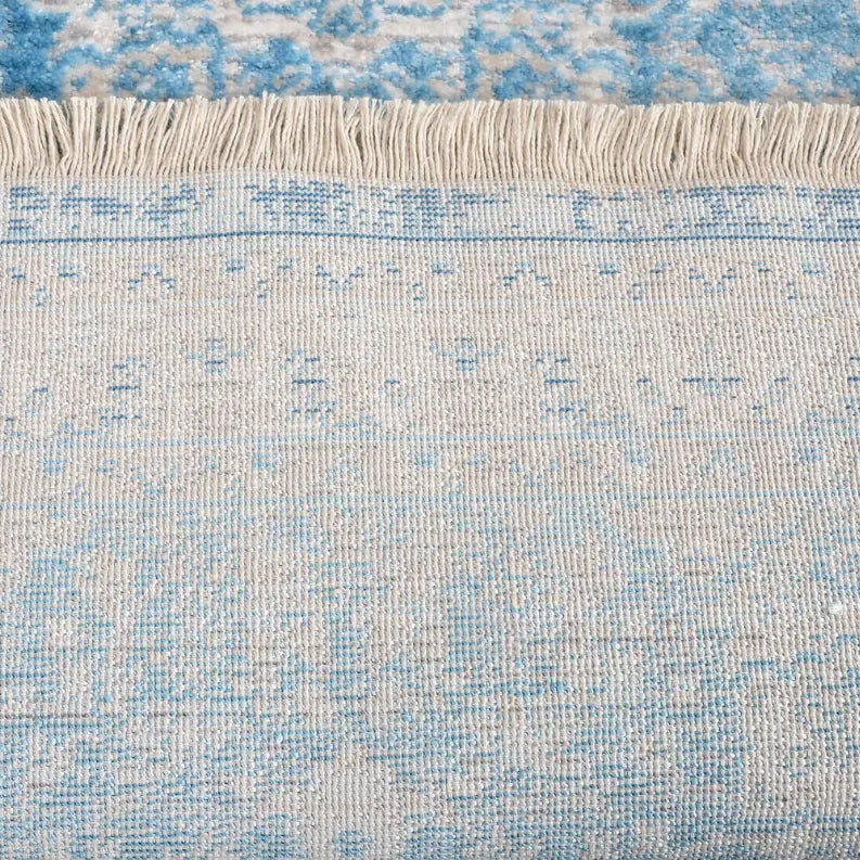 Rugsotic Carpets Machine Woven Crossweave Polyester Blue Area Rug Oriental Get My Rugs LLC