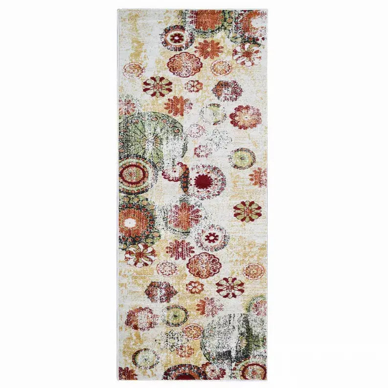 Rugsotic Carpets Machine Woven Heatset Polypropylene 3'2''x10' Runner Area Rug Floral Get My Rugs LLC