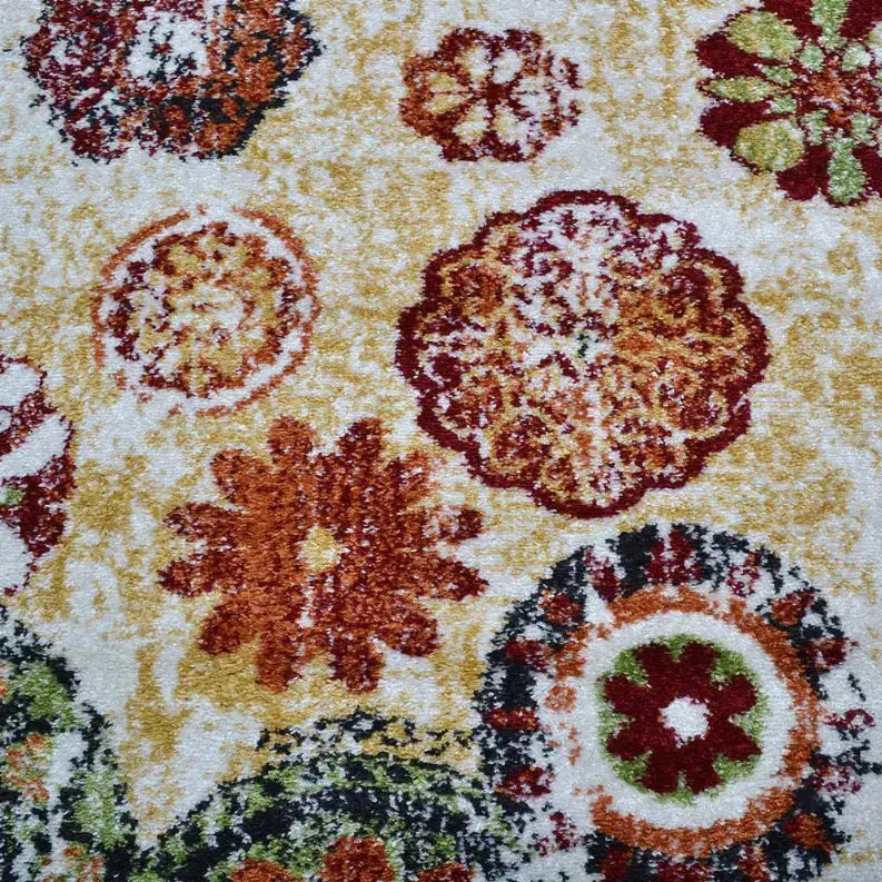 Rugsotic Carpets Machine Woven Heatset Polypropylene 3'2''x10' Runner Area Rug Floral Get My Rugs LLC
