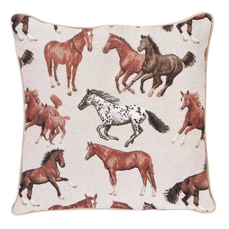 Running Horse Pillowcase/Cushion Cover Signare USA