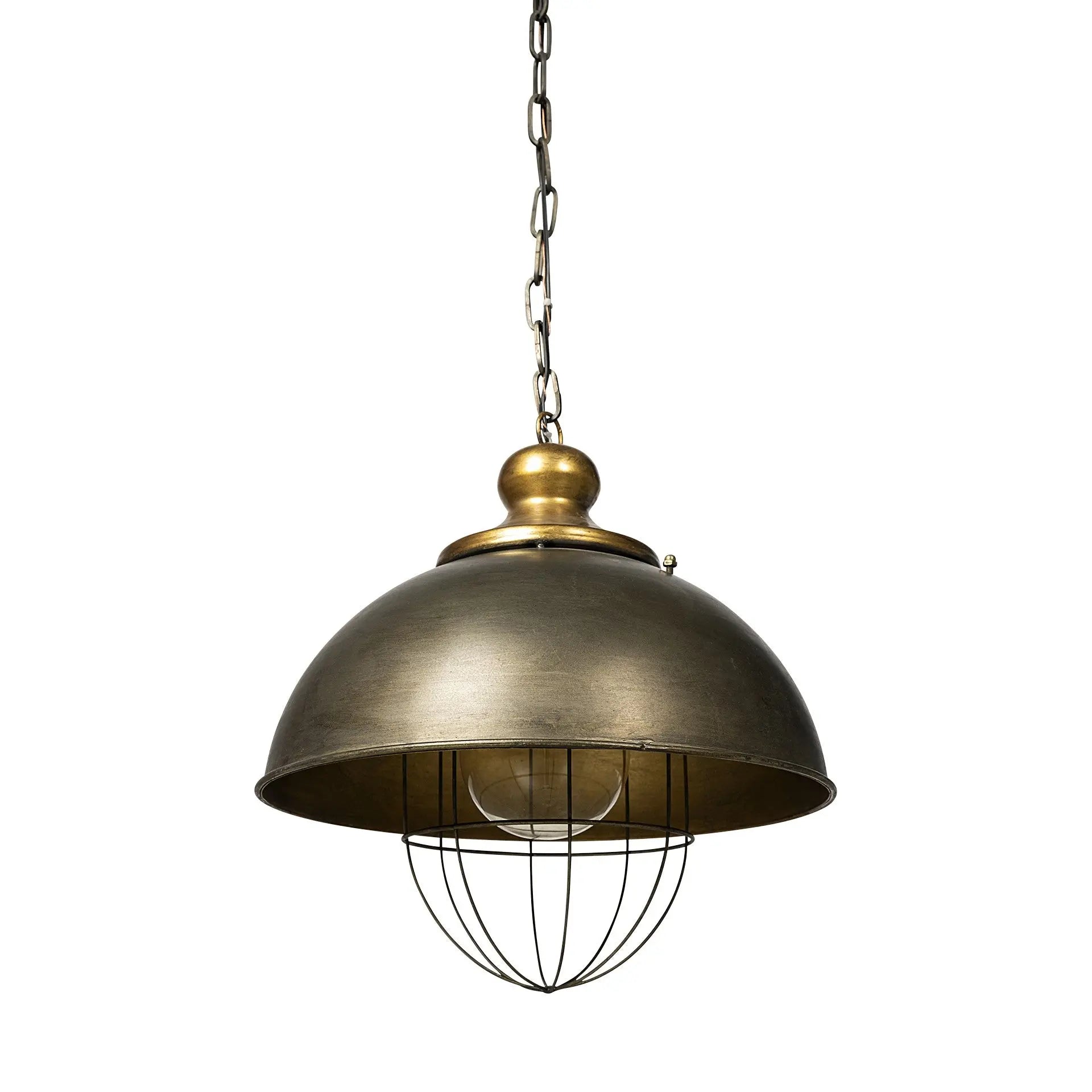 Rustic Gold Ton Metal Dome Hanging Light Homeroots Lighting