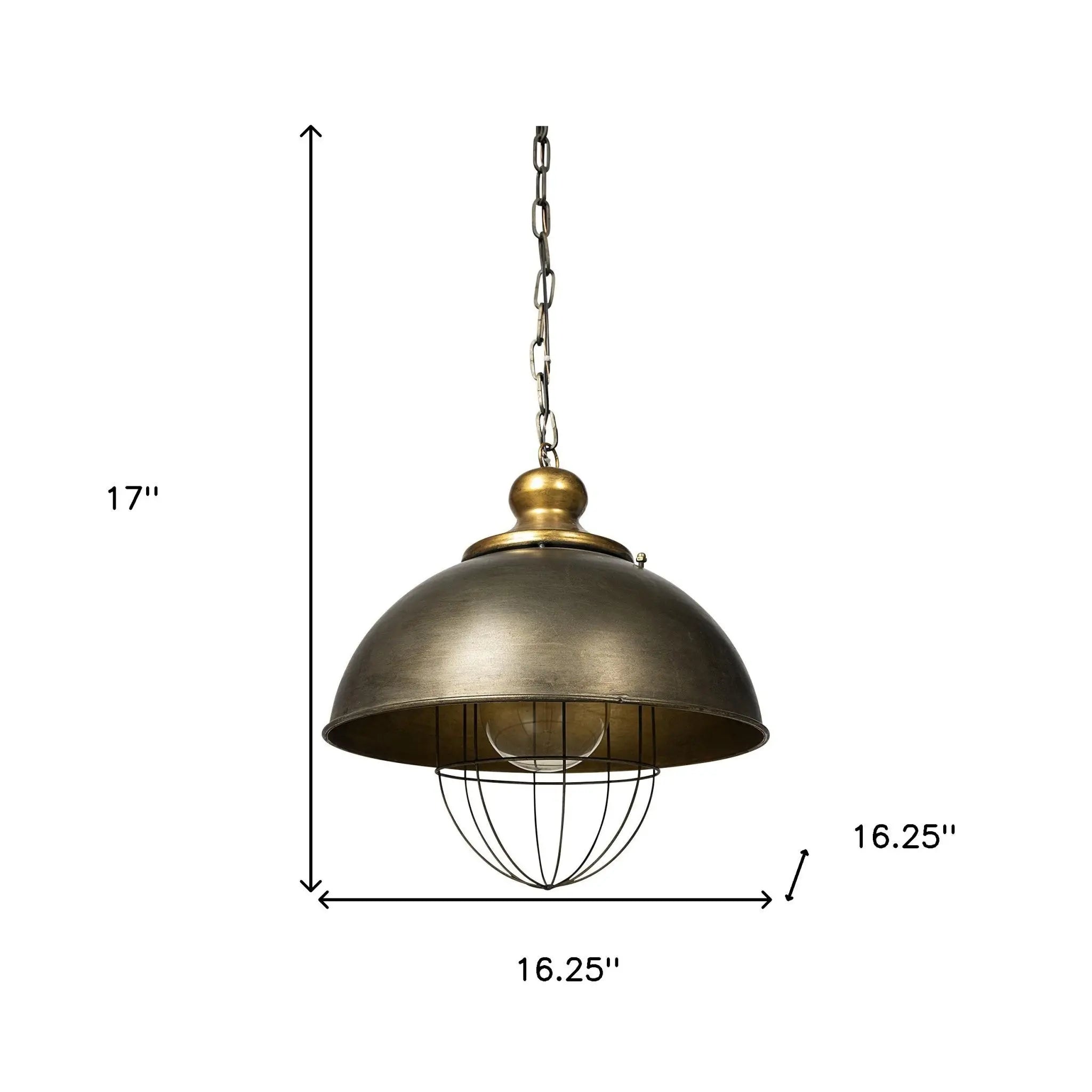 Rustic Gold Ton Metal Dome Hanging Light Homeroots Lighting