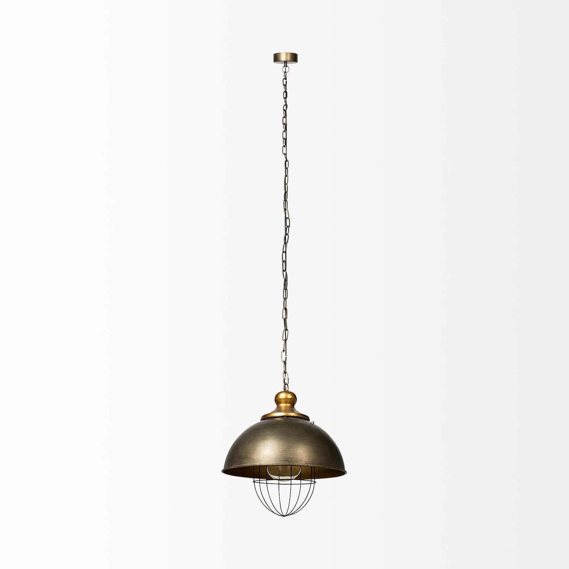 Rustic Gold Ton Metal Dome Hanging Light Homeroots Lighting