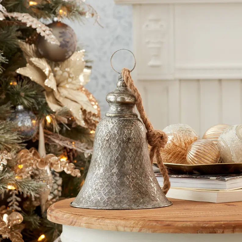 Rustic Metal Bell Ornament Melrose International