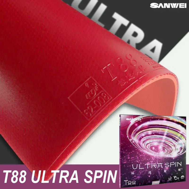 SANWEI T88 Ultra Spin Table Tennis Rubber Semi Sticky Ping Pong Rubber Sheet for Entry Players GreatEagleInc