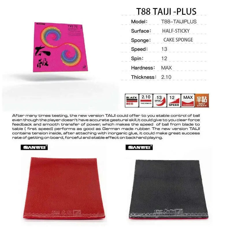 SANWEI-TAIJI-_TAICHI_-PLUS-40_-Table-Tennis-Rubber-Pips-in-Half-sticky-Pink-German-Style-Tension-Sponge-Ping-Pong-Rubber-T88-FreeDropship-335281469