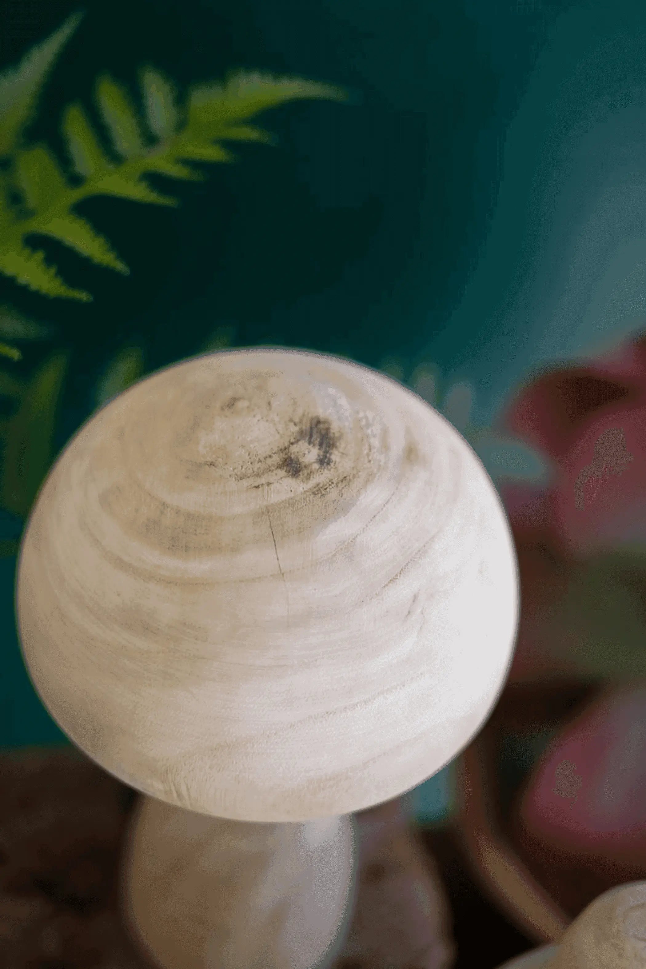 SET OF THREE NATURAL WOODEN MUSHROOMS Kalalou