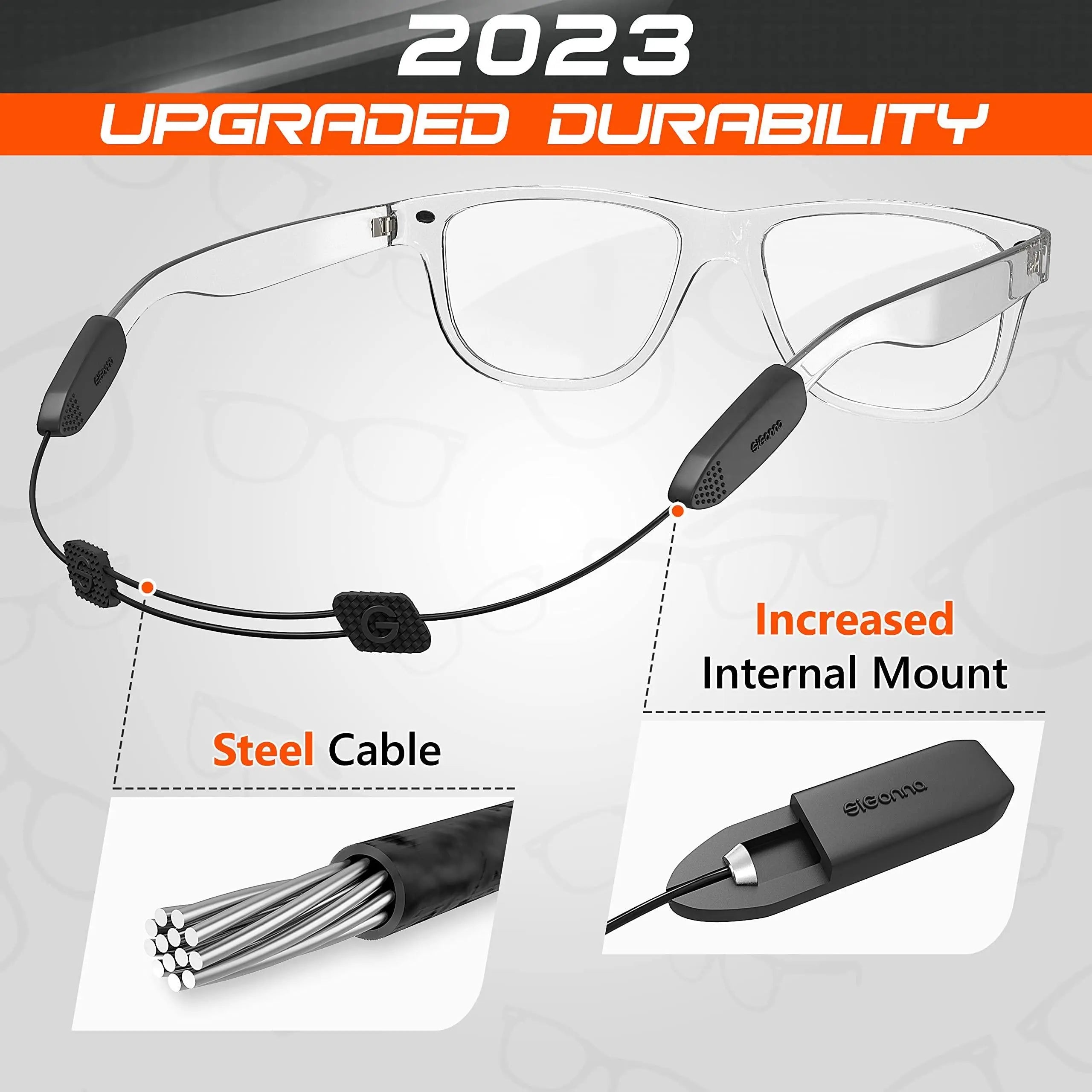 SIGONNA Adjustable Glasses Strap   3 Pcs Eyeglasses Strap Holders   No Tail Sunglasses Strap for Men Women   Eye Glasses Holders Around Head or Neck Glasses Lanyard String Straps Sigonna