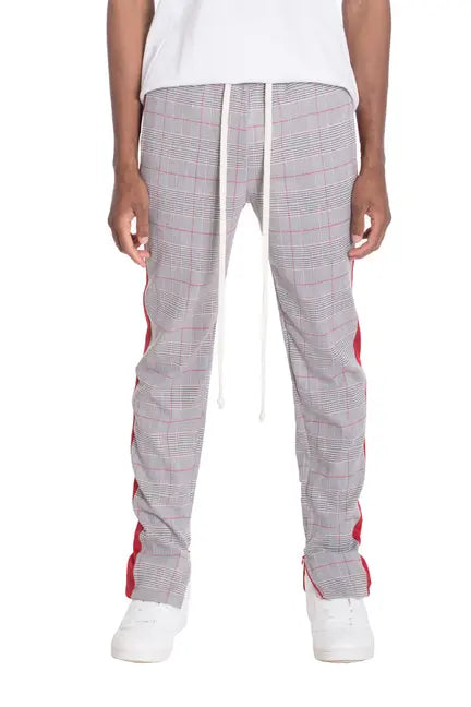 SLIGHT PLAID TRACK PANTS- RED WEIV