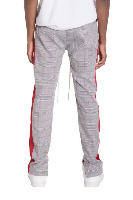 SLIGHT PLAID TRACK PANTS- RED WEIV
