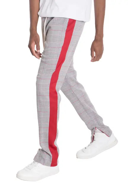 SLIGHT PLAID TRACK PANTS- RED WEIV