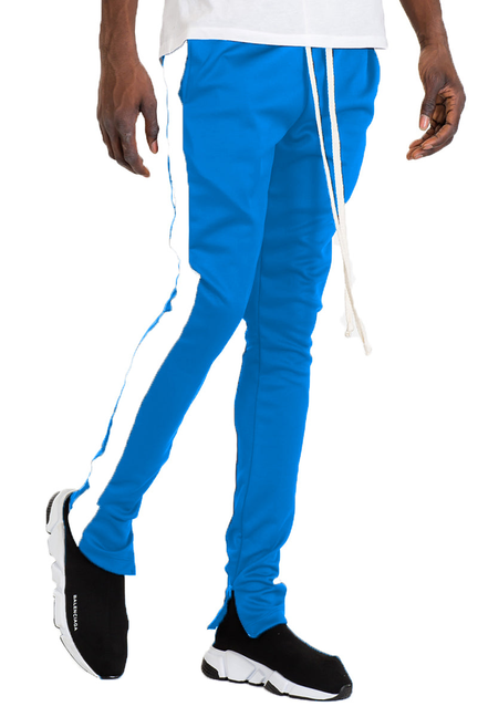 SLIM FIT TRACK PANTS- CYAN/ WHITE WEIV