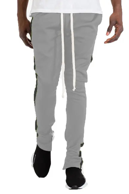 SLIM FIT TRACK PANTS- GREY/BLACK WEIV