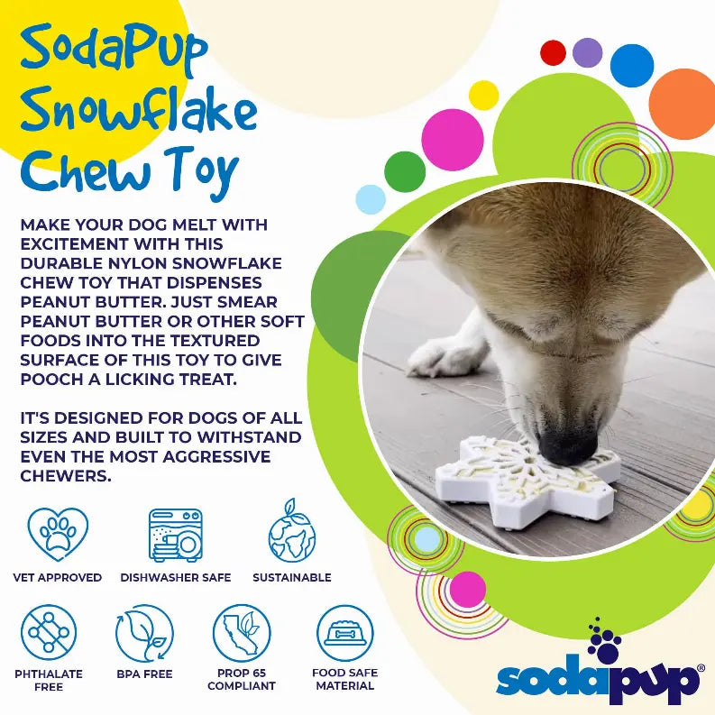 SP Snowflake Ultra Durable Nylon Dog Chew Toy for Aggressive Chewers SodaPup