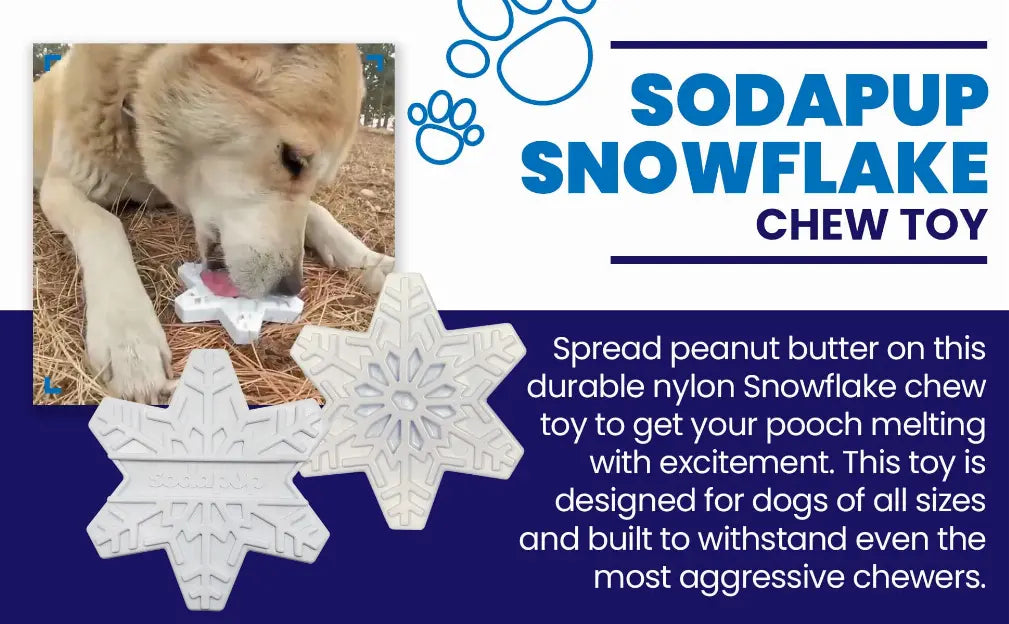 SP Snowflake Ultra Durable Nylon Dog Chew Toy for Aggressive Chewers SodaPup