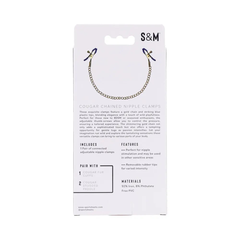 SS S&M Cougar Chained Nipple Clamps - GreatEagleInc