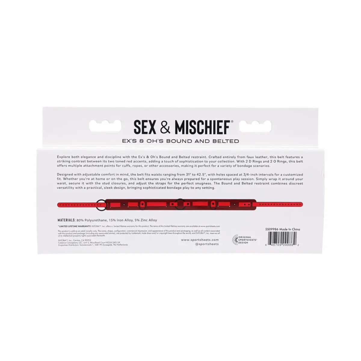 SS S&M Ex's & Oh's Bound and Belted Sportsheets