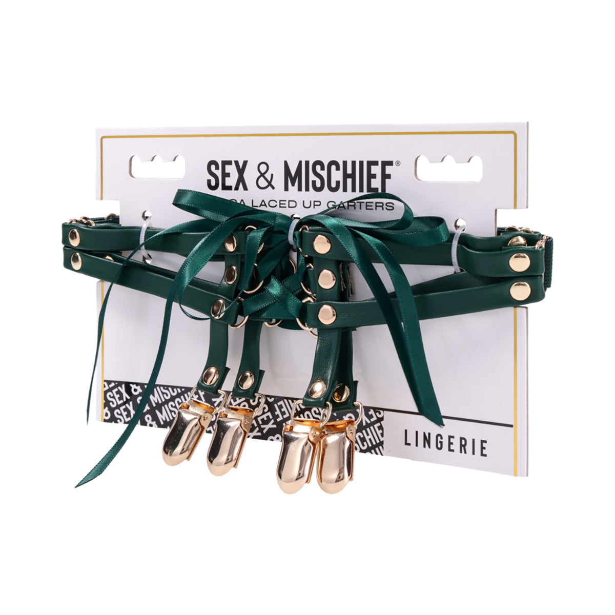 SS S&M Indica Laced Up Garters Sportsheets
