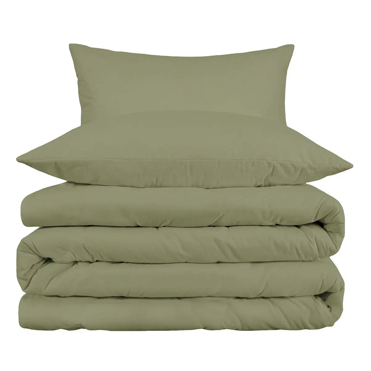 Sage King Cotton Washable Duvet Cover Set With Two Shams Homeroots Bed & Bath