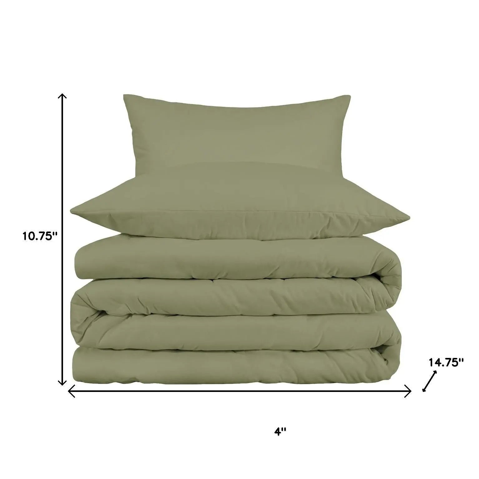 Sage King Cotton Washable Duvet Cover Set With Two Shams Homeroots Bed & Bath
