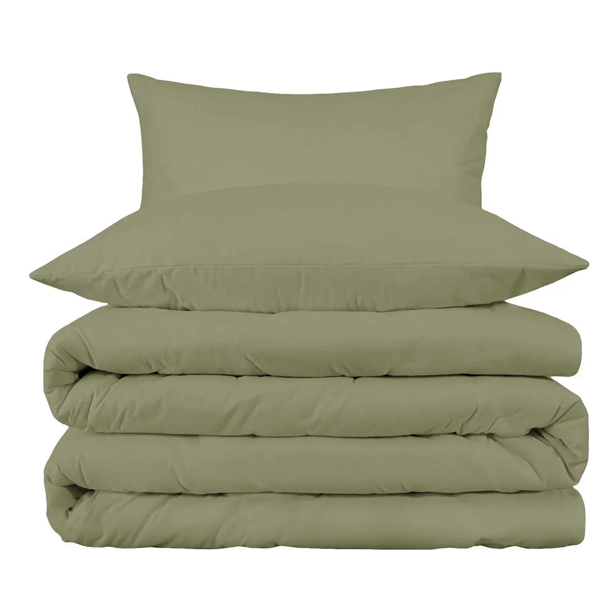 Sage King Cotton Washable Duvet Cover Set With Two Shams Homeroots Bed & Bath