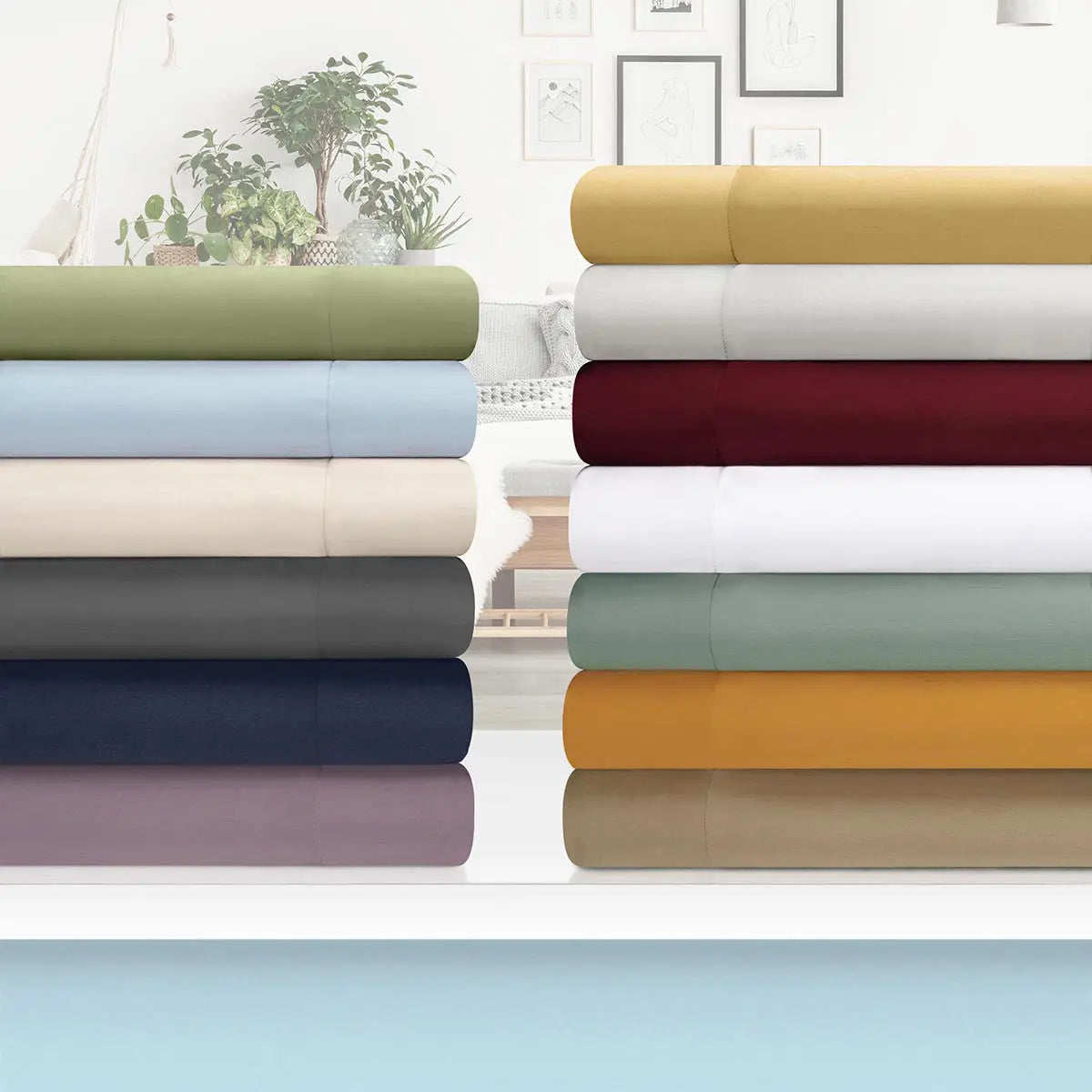 Sage Queen Cotton Blend 1200 Thread Count Washable Duvet Cover Set Homeroots Bed & Bath