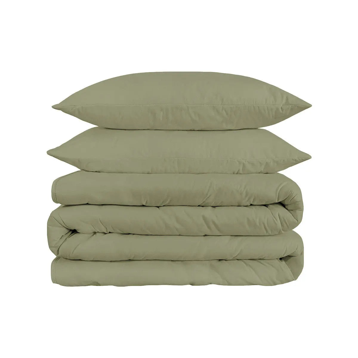 Sage Queen Cotton Blend 1200 Thread Count Washable Duvet Cover Set Homeroots Bed & Bath