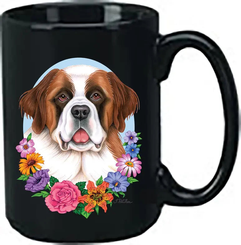 Saint Bernard - Best of Breed Ceramic 15oz Coffee Black Mug Best of Breed