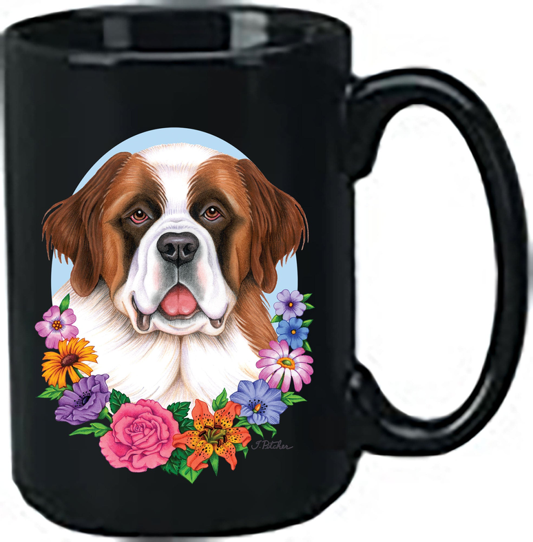 Saint Bernard - Best of Breed Ceramic 15oz Coffee Black Mug Best of Breed